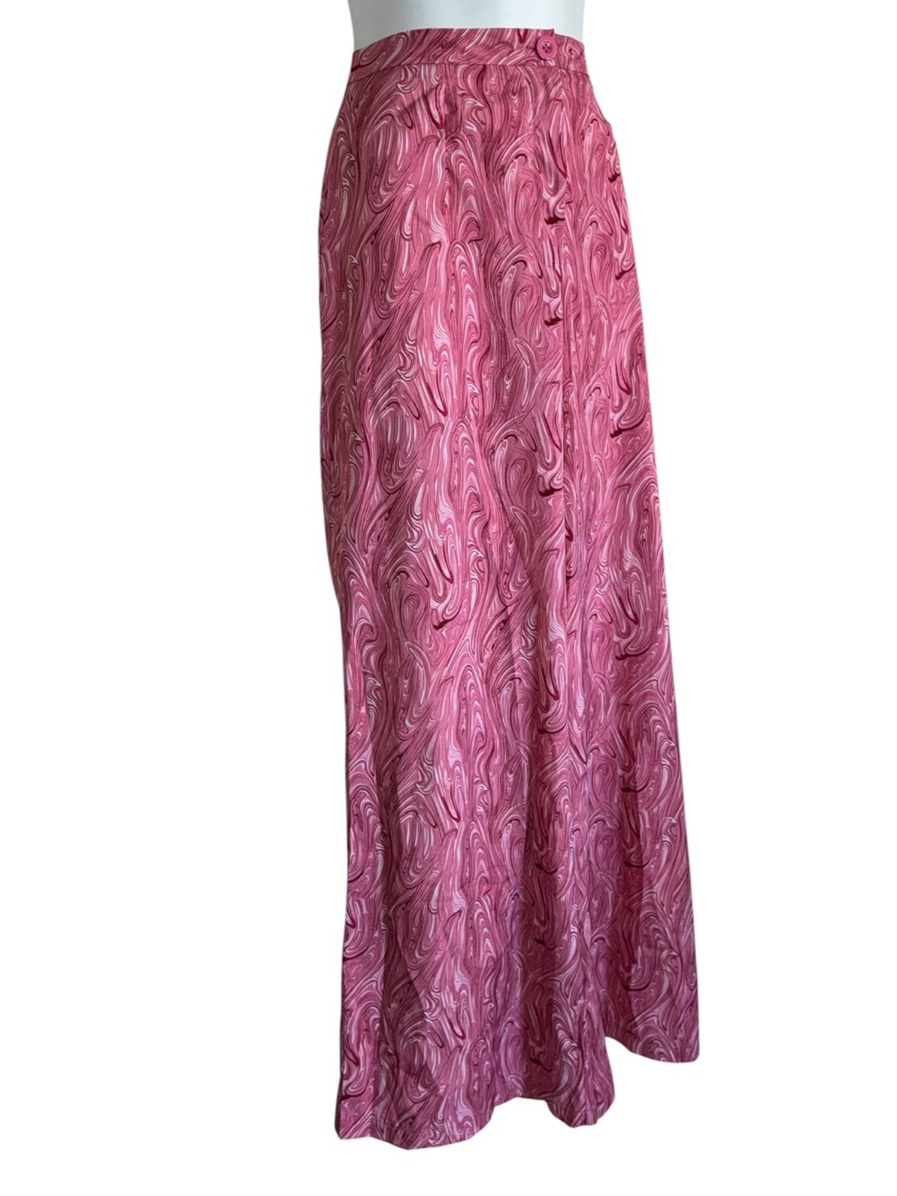 Nasty Gal wide leg pants, women's S, Pink / white Marble-Print, zip, flowing euc